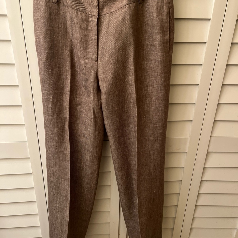 Anne Klein Petite Brown Linen Pants